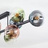 Gastor ceiling light, globe light blue, green, clear, coppery, 10-light sources