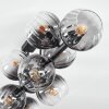 Koyoto ceiling light, globe light clear, Smoke-coloured, 10-light sources