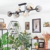 Koyoto ceiling light, globe light Amber, clear, Smoke-coloured, 10-light sources