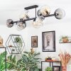 Koyoto ceiling light, globe light Amber, clear, Smoke-coloured, 10-light sources