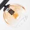 Koyoto ceiling light, globe light Amber, clear, Smoke-coloured, 10-light sources