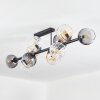 Koyoto ceiling light, globe light Amber, clear, Smoke-coloured, 10-light sources