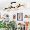 Koyoto ceiling light, globe light Amber, clear, 10-light sources