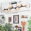 Koyoto ceiling light, globe light Amber, clear, 10-light sources