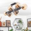 Koyoto ceiling light, globe light Amber, Smoke-coloured, 10-light sources