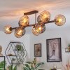 Koyoto ceiling light, globe light Amber, Smoke-coloured, 10-light sources