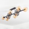 Koyoto ceiling light, globe light Amber, Smoke-coloured, 10-light sources