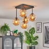 Gastor ceiling light, globe light Amber, 5-light sources