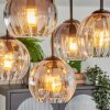 Koyoto ceiling light, globe light Amber, clear, Smoke-coloured, 5-light sources