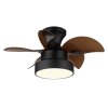 Globo lighting Kari Ceiling fan light LED brown, black, 1-light source, Remote control