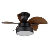 Globo lighting Kari Ceiling fan light LED brown, black, 1-light source, Remote control