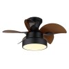 Globo lighting Kari Ceiling fan light LED brown, black, 1-light source, Remote control