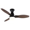Globo lighting Gale Ceiling fan light LED Wood like finish, Ecru, black, 1-light source, Remote control