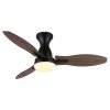 Globo lighting Gale Ceiling fan light LED Wood like finish, Ecru, black, 1-light source, Remote control