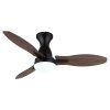 Globo lighting Gale Ceiling fan light LED Wood like finish, Ecru, black, 1-light source, Remote control