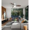 Globo lighting Gale Ceiling fan light LED Wood like finish, Ecru, white, 1-light source, Remote control