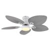 Globo lighting Elise Ceiling fan light LED grey, white, 1-light source, Remote control