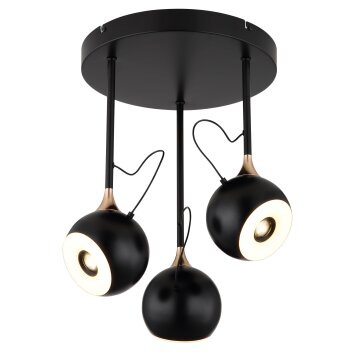 Globo lighting Donovan ceiling light LED chrome, black, 1-light source
