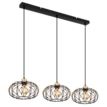 Globo lighting Greys hanging light black, 3-light sources