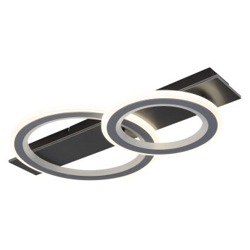 Globo lighting Jayden ceiling light LED grey, black, 1-light source, Remote control, Colour changer