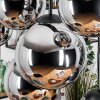 Gastor hanging light, globe light, pendant light chrome, Smoke-coloured, 8-light sources