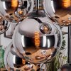 Gastor hanging light, globe light, pendant light chrome, Smoke-coloured, 8-light sources