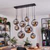 Gastor hanging light, globe light, pendant light chrome, Smoke-coloured, 8-light sources