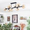 Ripoll ceiling light, globe light Amber, clear, 8-light sources