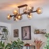 Ripoll ceiling light, globe light Amber, clear, Smoke-coloured, 8-light sources