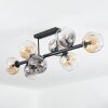 Ripoll ceiling light, globe light Amber, clear, Smoke-coloured, 8-light sources