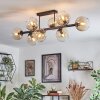 Koyoto ceiling light, globe light Amber, clear, 8-light sources