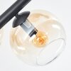 Koyoto ceiling light, globe light Amber, clear, 8-light sources