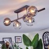 Chehalis ceiling light, globe light clear, Smoke-coloured, 5-light sources