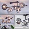 Chehalis ceiling light, globe light clear, Smoke-coloured, 5-light sources