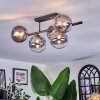 Chehalis ceiling light, globe light clear, Smoke-coloured, 5-light sources