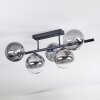 Chehalis ceiling light, globe light clear, Smoke-coloured, 5-light sources