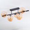 Chehalis ceiling light, globe light Amber, 5-light sources