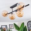 Chehalis ceiling light, globe light Amber, 5-light sources