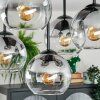 Koyoto ceiling light, globe light clear, Smoke-coloured, 5-light sources