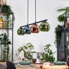 Koyoto hanging light, globe light, pendant light blue, green, coppery, 4-light sources
