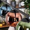 Koyoto hanging light, globe light, pendant light blue, green, coppery, 4-light sources