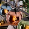 Koyoto hanging light, globe light, pendant light blue, green, coppery, 4-light sources