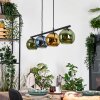 Koyoto hanging light, globe light, pendant light blue, gold, green, 4-light sources