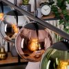 Gastor hanging light, globe light, pendant light blue, chrome, green, coppery, Smoke-coloured, 4-light sources