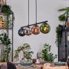 Gastor hanging light, globe light, pendant light blue, chrome, green, coppery, Smoke-coloured, 4-light sources