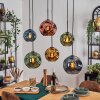 Ripoll hanging light, globe light, pendant light blue, gold, green, coppery, 6-light sources