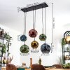 Ripoll hanging light, globe light, pendant light blue, gold, green, coppery, 6-light sources