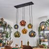 Ripoll hanging light, globe light, pendant light blue, gold, green, coppery, 6-light sources