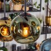 Ripoll hanging light, globe light, pendant light blue, green, coppery, 6-light sources