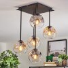 Ripoll ceiling light, globe light Amber, clear, Smoke-coloured, 5-light sources